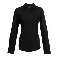 Premier Női Premier PR334 Women'S Long Sleeve Signature Oxford Blouse -3XL, Black