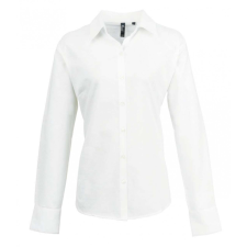 Premier Női Premier PR334 Women&#039;S Long Sleeve Signature Oxford Blouse -4XL, White blúz