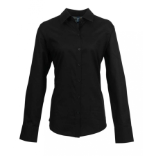 Premier Női Premier PR334 Women&#039;S Long Sleeve Signature Oxford Blouse -5XL, Black blúz