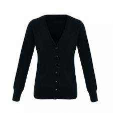 Premier Női Premier PR402 Essential' Acrylic Women'S Cardigan -XS, Black női pulóver, kardigán
