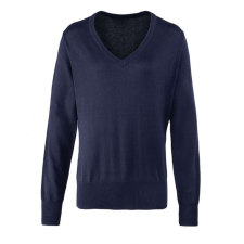 Premier Női Premier PR696 Women&#039;S Knitted v-neck Sweater -5XL, Navy női pulóver, kardigán