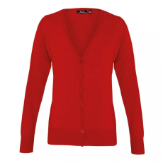 Premier Női Premier PR697 Women'S Button-Through Knitted Cardigan -2XL, Red