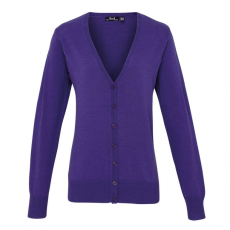 Premier Női Premier PR697 Women'S Button-Through Knitted Cardigan -3XL, Purple