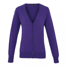 Premier Női Premier PR697 Women&#039;S Button-Through Knitted Cardigan -M, Purple női pulóver, kardigán