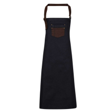 Premier PR136 vízlepergető felületü hosszú farmer kötény Premier, Indigo/Brown Denim-U lakástextília