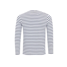 Premier PR218 férfi gombos nyakú felgombolható hosszú ujjú sztreccspóló Premier, White/Navy-XL