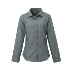 Premier PR317 WOMEN'S CROSS-DYE ROLL SLEEVE POPLIN BAR SHIRT 2XL