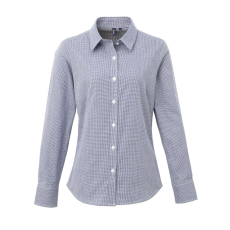 Premier PR320 WOMEN'S LONG SLEEVE GINGHAM MICROCHECK SHIRT S