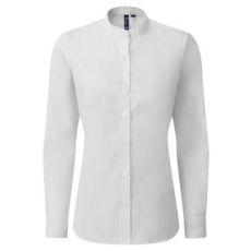 Premier PR358 WOMEN’S BANDED COLLAR 'GRANDAD' SHIRT L