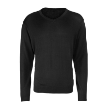 Premier PR694 V-nyakú finom kötésű férfi pulóver Premier, Black-S férfi pulóver, kardigán