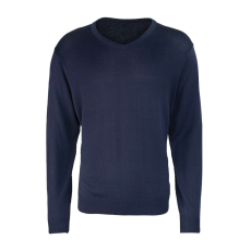 Premier PR694 V-nyakú finom kötésű férfi pulóver Premier, Navy-XL