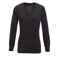 Premier PR696 V-nyakú finom kötésű Női pulóver Premier, Charcoal-XL női pulóver, kardigán