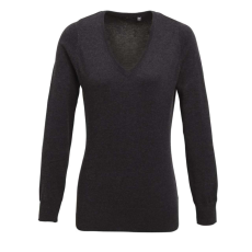 Premier PR696 V-nyakú finom kötésű Női pulóver Premier, Charcoal-XS