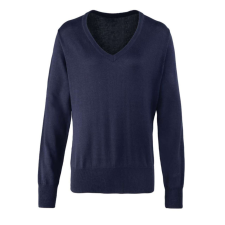 Premier PR696 V-nyakú finom kötésű Női pulóver Premier, Navy-XL női pulóver, kardigán