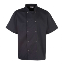 Premier Uniszex kabát Premier PR664 Chef&#039;S Short Sleeve Stud Jacket -3XL, Black női dzseki, kabát
