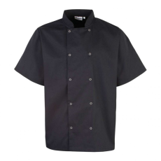 Premier Uniszex kabát Premier PR664 Chef'S Short Sleeve Stud Jacket -XL, Black