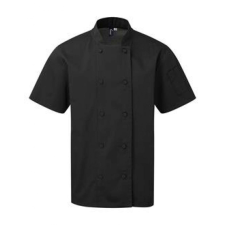 Premier Uniszex kabát Premier PR902 Chef&#039;S Coolchecker Short Sleeve Jacket -2XL, Black női dzseki, kabát