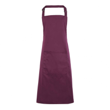 Premier Uniszex kötény Premier PR154 ‘Colours’ Bib Apron With pocket -Egy méret, Aubergine női ruházati kiegészítő
