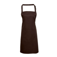 Premier Uniszex kötény Premier PR154 ‘Colours’ Bib Apron With pocket -Egy méret, Brown női ruházati kiegészítő