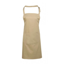 Premier Uniszex kötény Premier PR154 ‘Colours’ Bib Apron With pocket -Egy méret, Khaki női ruházati kiegészítő