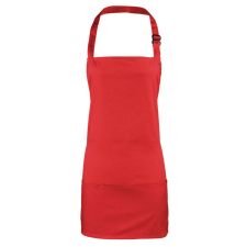 Premier Uniszex kötény Premier PR159 Colours Collection’ 2 In 1 Apron -Egy méret, Red női ruházati kiegészítő