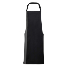 Premier Uniszex kötény Premier PR162 Colours Collection’ Contrast Bib Apron -Egy méret, Black/Red
