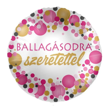 Premioloon Fólia Lufi - Ballagásodra Szeretettel Rózsaszín Konfettis - 43cm party kellék