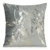  Prémium bársony díszpárna huzat szürke-arany fényű textúrával – elegáns luxus dekor párna, párnabelsővel 45x45cm