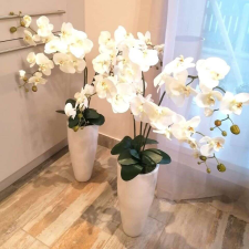  Prémium minőségű élethű orchidea fehér/fehér dekoráció