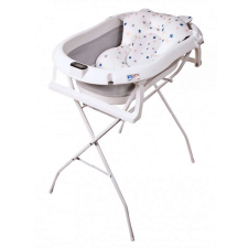  Premium Összecsukható kád hőmérővel és anatómiai támasztékkal + állvány - Grey babafürdőkád