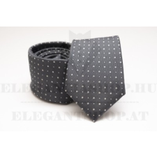  Prémium selyem nyakkendő - Sötétszürke pöttyös nyakkendő