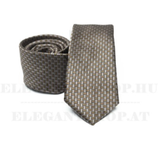  Prémium slim nyakkendő - Barna aprómintás nyakkendő
