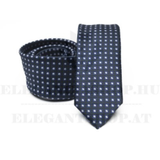  Prémium slim nyakkendő - Sötétkék pöttyös