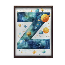 PREMIUM VÁSZNAFESTMÉNY GALAXY LETTER KERET NÉLKÜL 70x100 CM grafika, keretezett kép