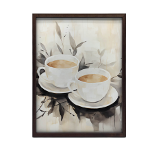 PREMIUM VÁSZNAKÉP KÁVÉ EGYSZERŰSÉG KERET NÉLKÜL 70X100 CM grafika, keretezett kép