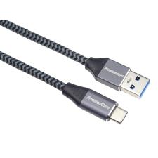 PremiumCord KU31CS1 USB-C apa - USB-A apa Adat és töltő kábel - Szürke (1m) kábel és adapter