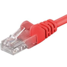 PremiumCord Patch kábel UTP RJ45-RJ45 CAT6 0.25m piros kábel és adapter
