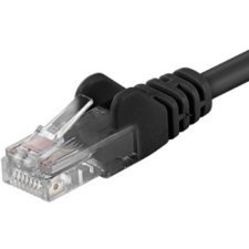 PremiumCord Patch kábel UTP RJ45-RJ45 szint 5e 3m fekete kábel és adapter