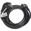 PremiumCord Tápkábel, PC, CEE7/7, SCHUKO-C13 M/F, 90°-os, 3m, fekete (kpsp3-90)