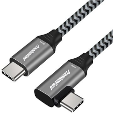 PremiumCord USB-C hajlított kábel (USB 3.2 GEN 2, 3 A, 60 W, 20 Gbit/s) pamut borítás 2 m kábel és adapter