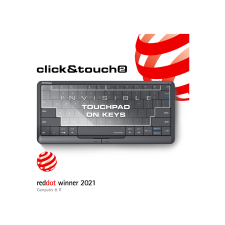 Prestigio Click&Touch 2, wireless multimedia smart keyboard with touchpad embedded into keys, auto-switch between keyboard and touchpad modes, touch multimedia sliders, left and right physical "mouse" buttons, connects up to 4 devices via Bluetooth and Ty (PSKEY2SGEN) - Billentyűzet billentyűzet