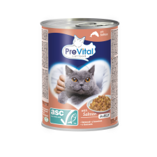  PreVital nedves állateledel felnőtt macskáknak - ASC lazac zselében 12 x 415 g macskaeledel