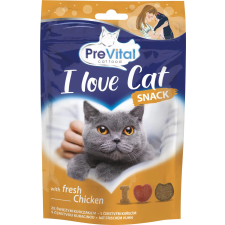 PreVital Snack I Love Cat jutalomfalat csirkével, 60 g jutalomfalat macskáknak