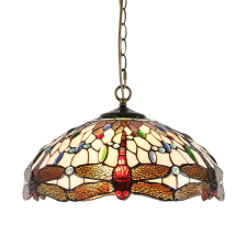 Prezent Tiffany színes függesztett Tiffany lámpa (PRE-1708) E27 2 izzós IP20 világítás