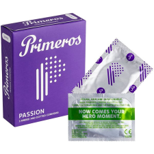 Primeros Passion óvszer bordázott, kiemelkedésekkel, 3 db óvszer
