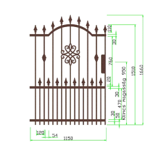 PRIMORA DALMA MÉRETRE ALAKÍTHATÓ KERÍTÉSELEM KISKAPU ÍVES BRONZ 1150X1610X25MM építőanyag