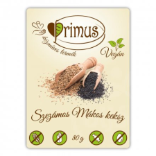 PRIMUS Primus vegán szezámos mákos keksz 80 g reform élelmiszer