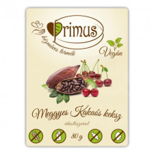 Primus vegán meggyes-kakaós keksz 80 g csokoládé és édesség