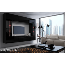 Prince Concept 28 nappali bútor szett magasfényű fekete (273cm) bútor