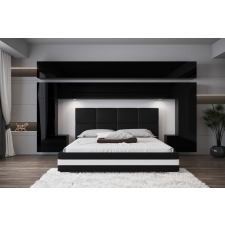 Prince Panama 5 hálószoba bútorkészlet magasfényű fekete (300cm) bútor